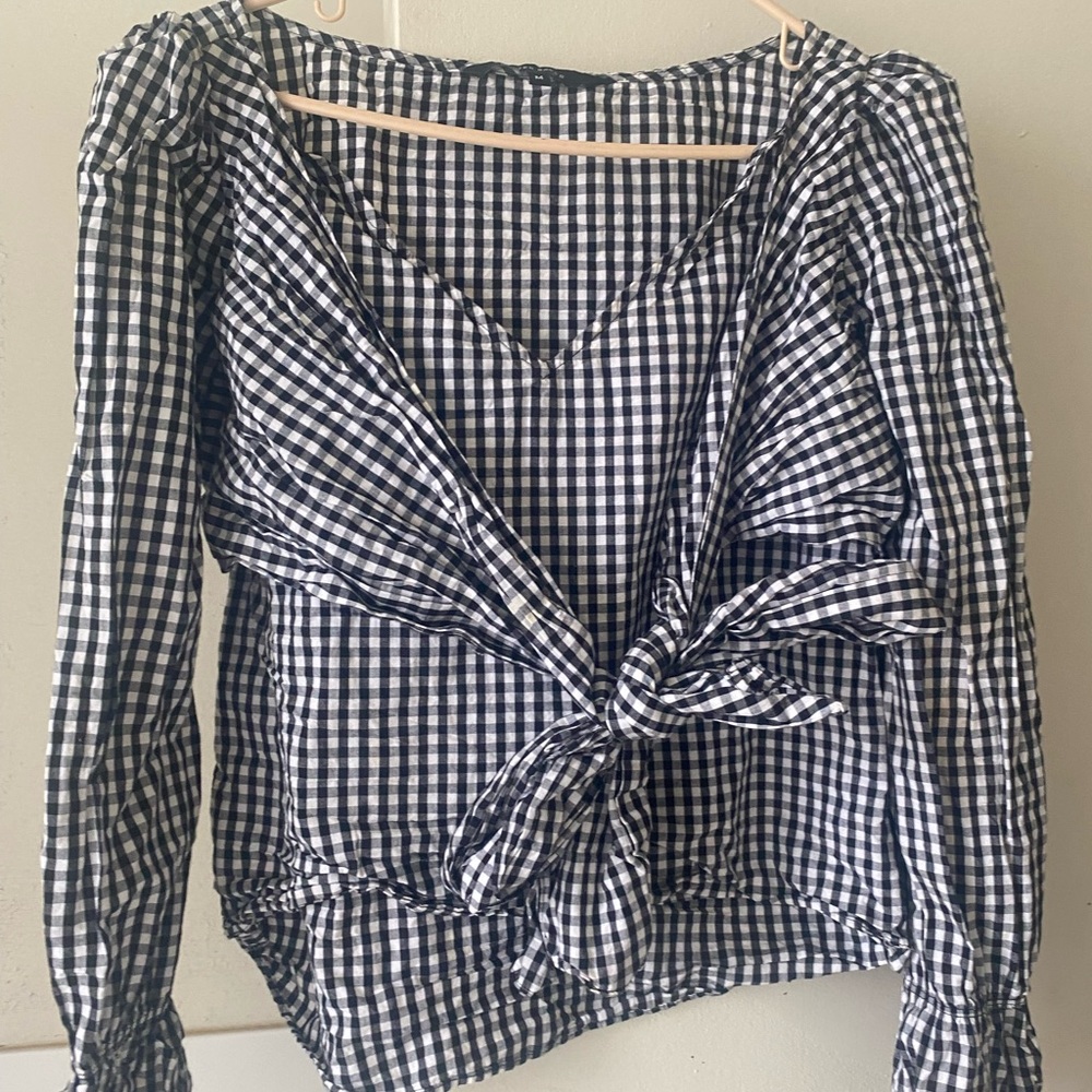 Black white long sleeve top